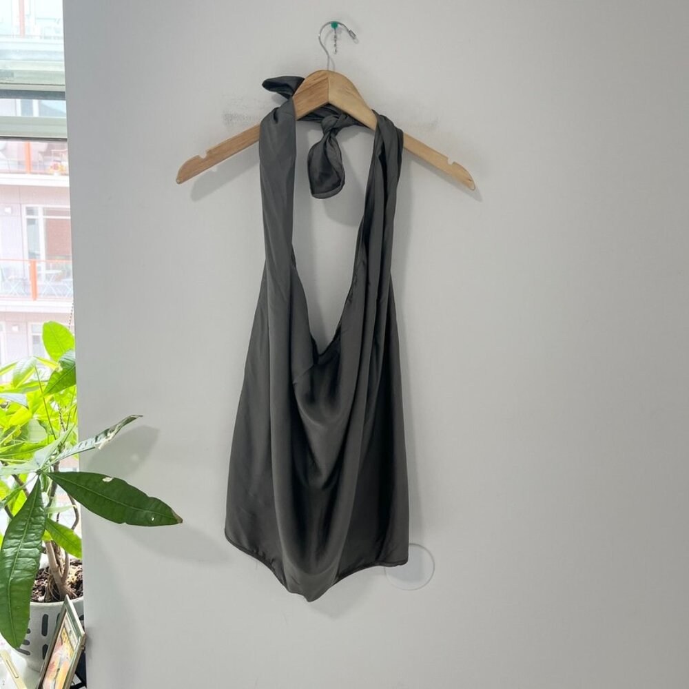 Ramy Brook Charcoal Gray Halter Tank Top